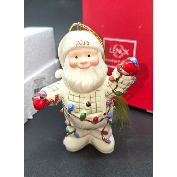 Lenox 2016 Santa Claus Ornament colorful With Gold Tassel - Picture 5 of 9